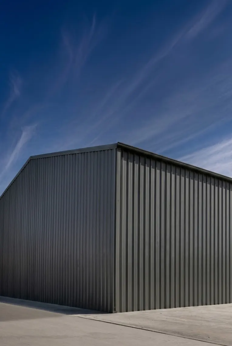 Galpón con chapa oscura